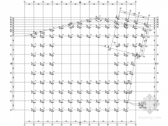 网架结构体育馆建筑施工图资料下载-底部框架网架屋面体育馆结构施工图