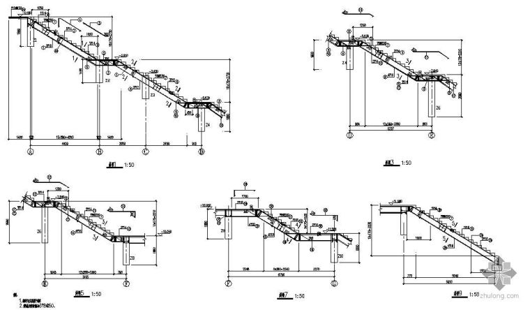 梁式楼梯结构设计资料下载-某梁式楼梯结构详图