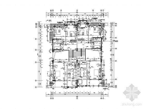 某二层欧式双拼别墅建筑施工图-平面图