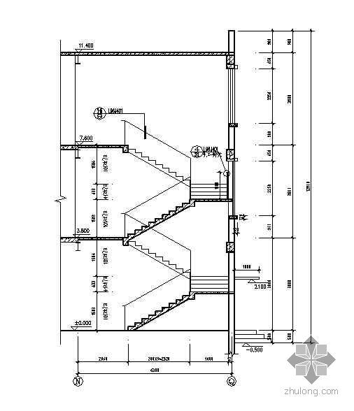 [淄博市]某外语学校建筑施工图(有效果图)- 