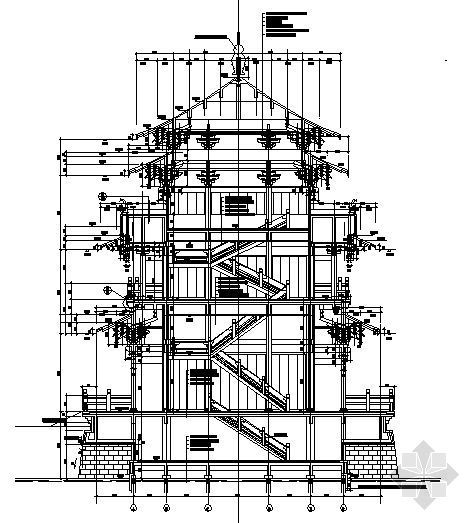 某四层仿古塔建筑设计方案图-2