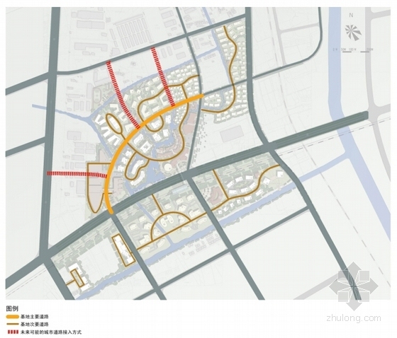 [上海]现代风格城市滨河区地块规划设计方案文本-现代风格城市滨河区地块规划分析图