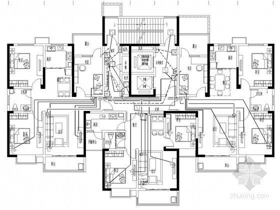 小高层住宅建筑电气设计资料下载-[河南]高层住宅楼电气施工图（新火规 图纸清晰）