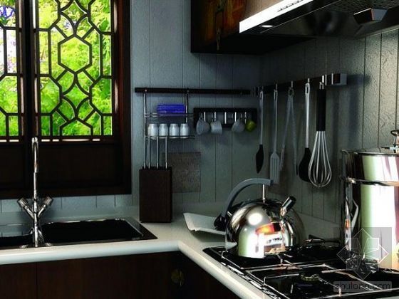 别墅室内中式风格资料下载-中式风格厨房