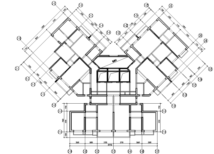 一梯六户高层小户型平面资料下载-复杂平面点式高层剪力墙结构抗震设计探讨