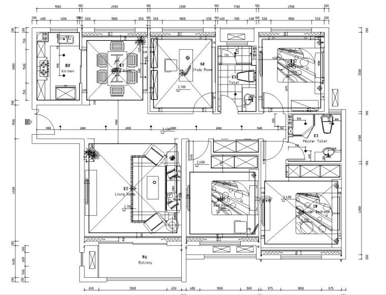 [河南]宏力新村商务广场样板房室内施工图设计(简约风格) -灯具示意图