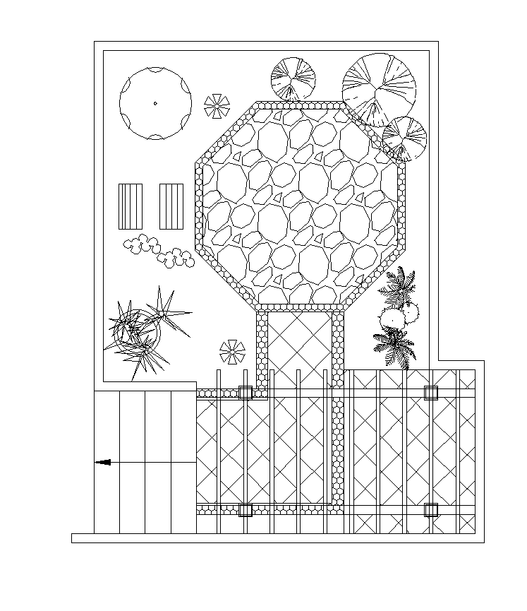 屋顶花园及庭院景观全套CAD施工图纸-2_