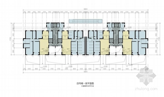 现代化超高层住宅建筑平面图