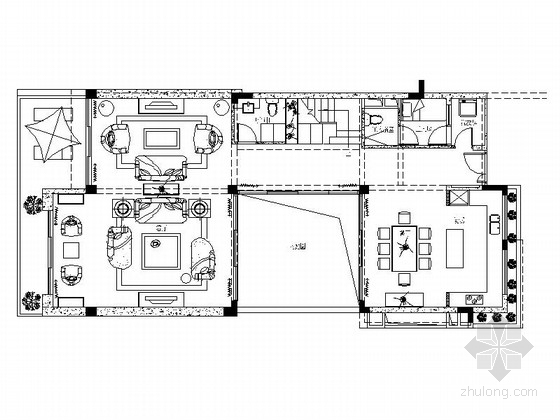 现代室内书吧设计CAD资料下载-[深圳]三层现代风格别墅室内设计装修CAD图纸