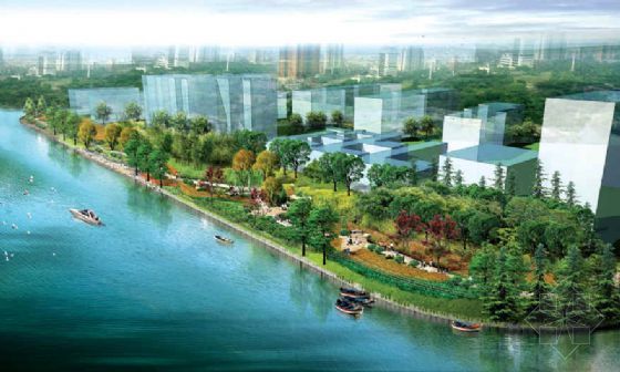 上海建筑绿化资料下载-上海马家浜河道绿化方案