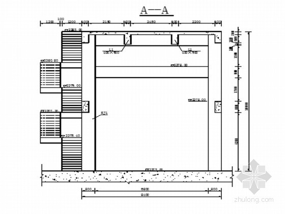 水电站进水口启闭机排架结构及配筋计算书-启闭机层结构平面简图 