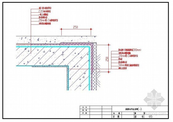 地下室基础防水节点大样图资料下载-顶板防水节点大样图(一)