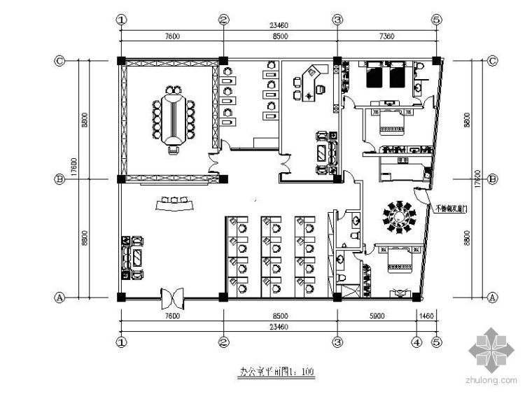 成都办公室装饰装修资料下载-某办公室装饰装修图