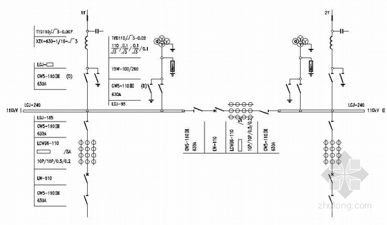 110kv电缆设计图纸资料下载-110kV变电站典型设计图纸（五）
