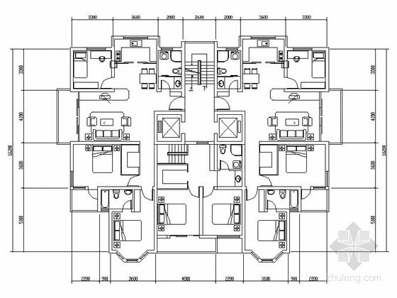 11层电梯户型图资料下载-[合集]11个小高层住宅户型图