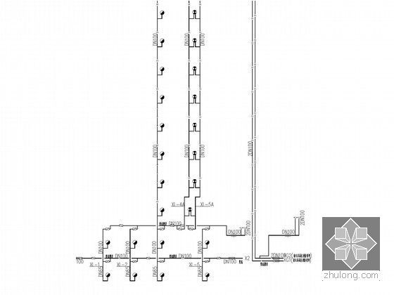 [山东]高层住宅楼及商业区给排水消防施工图（绿色建筑）-消火栓系统原理图