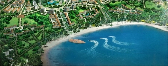 [三亚]滨水旅游景区概念性总体规划方案-休闲度假区鸟瞰图