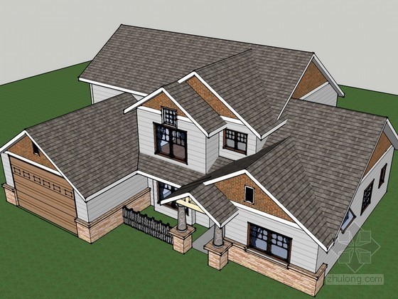 欧式别墅建筑模型资料下载-欧式别墅建筑sketchup模型