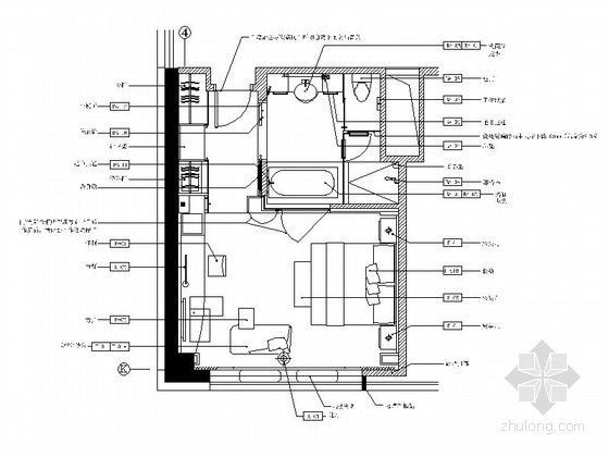 室内装修标准设计节点资料下载-[大连]行政套房室内装修设计图