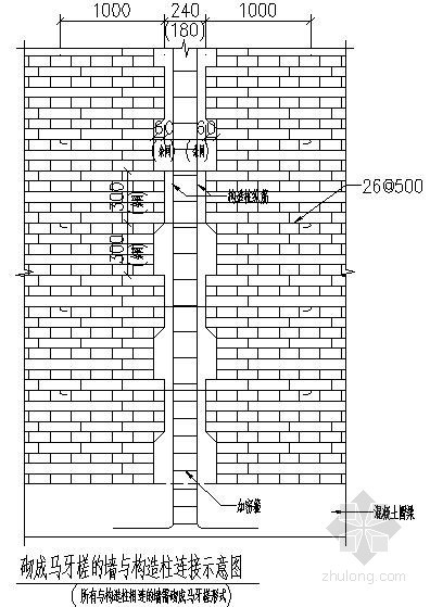 构造柱构造详图资料下载-砖混构造柱、圈梁、楼梯节点构造详图