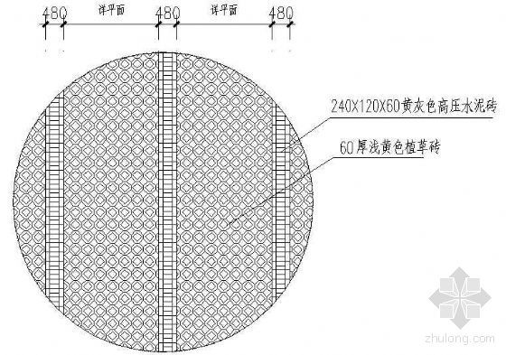 绿化植草砖施工方案资料下载-植草砖铺装平面