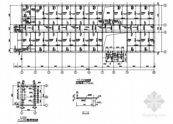 三层砖混办公楼cad资料下载-某三层砖混办公楼结构设计图