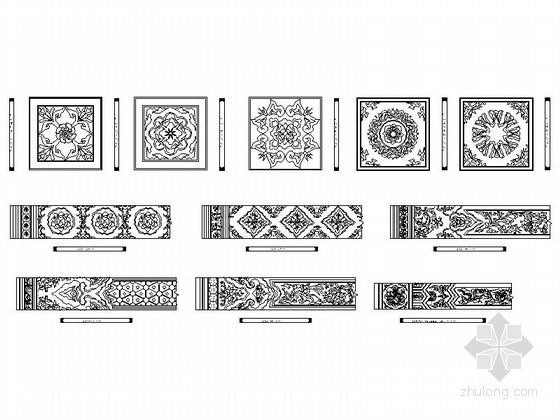 装饰图块cad资料下载-全套木雕装饰CAD图块下载