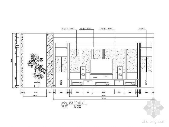 电视柜DWG资料下载-电视柜背景墙立面
