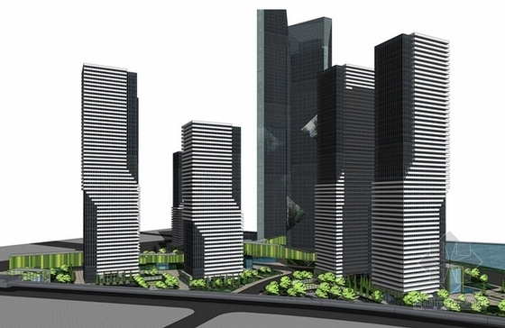 [武汉]绿色生态滨江地块景观概念规划设计方案-住宅效果图