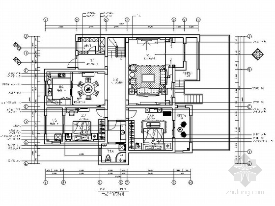 电路设计说明资料下载-[河南]核心区住宅小区简欧三居室样板房室内装修施工图（含效果）