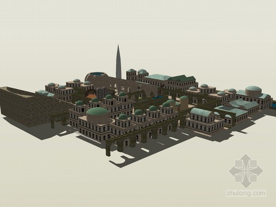 城堡建筑SketchUp模型下载-城堡建筑 