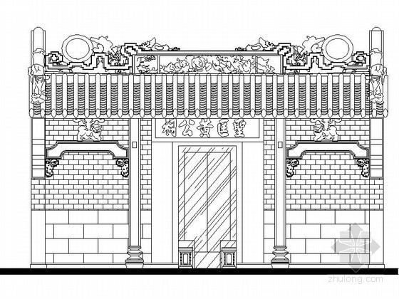 祠堂设计cad资料下载-[广州]某家族祠堂测绘图