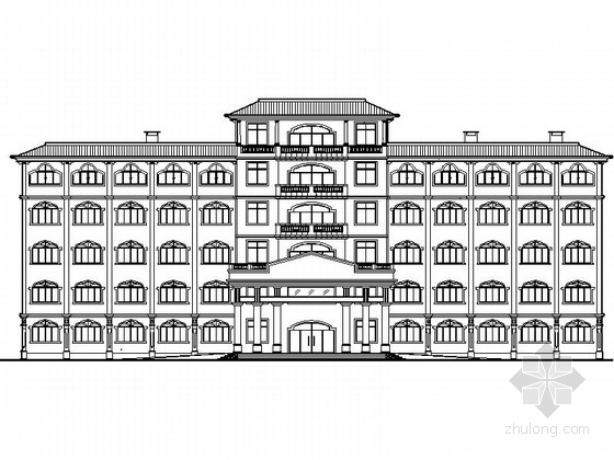 厕所门对着大门装修图资料下载-广西某五层办公楼及大门建筑施工图