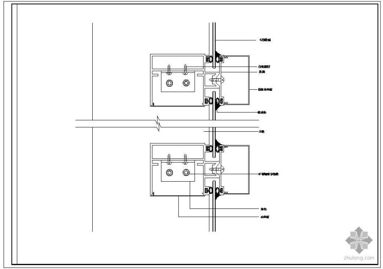 铝塑板构造节点资料下载-某隐框幕墙及铝塑板幕墙节点构造详图（八）
