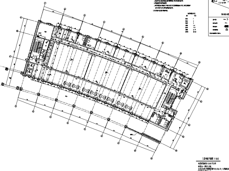 启东市科技馆给排水系统工程施工图（CAD）-三层喷淋平面图