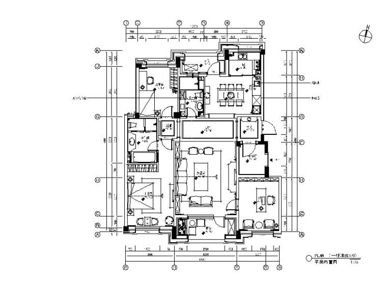 法式洋房住宅资料下载-[大连]法式香奈儿洋房样板间设计施工图（含效果图）