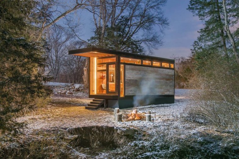 郊区的零耗能度假小屋资料下载-作家专用预制小屋