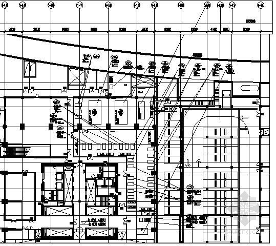 [天津]地标性购物中心暖通空调系统全套施工图（140张 含负荷计算书）-办公楼冷冻机房布置图 