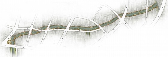 [杭州]现代新城生态河道景观规划设计方案-总平面图 