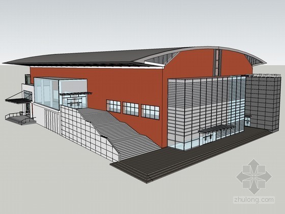 SU体育馆模型资料下载-现代体育馆SketchUp模型下载
