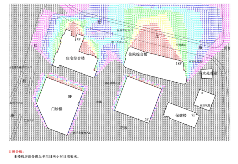 横岗人民医院建筑设计方案文本+CAD-日照分析图