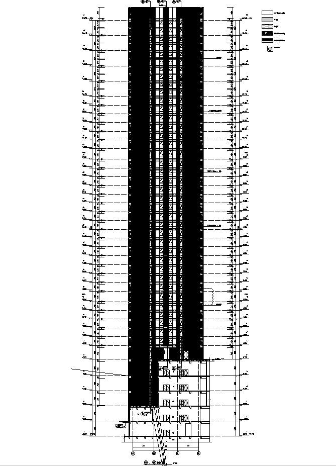 [广西]超高层核心筒知名地产办公及商业建筑审图施工图(2016年）-超高层核心筒知名地产办公及商业建筑立面图