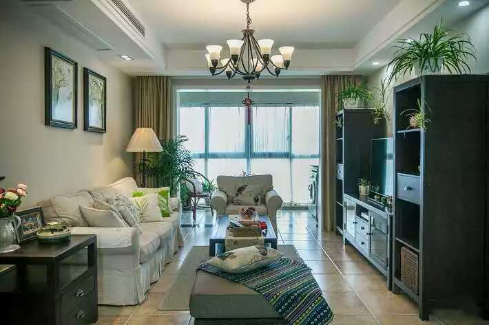 美式家具客厅资料下载-薄荷绿版美式小清新装修风格
