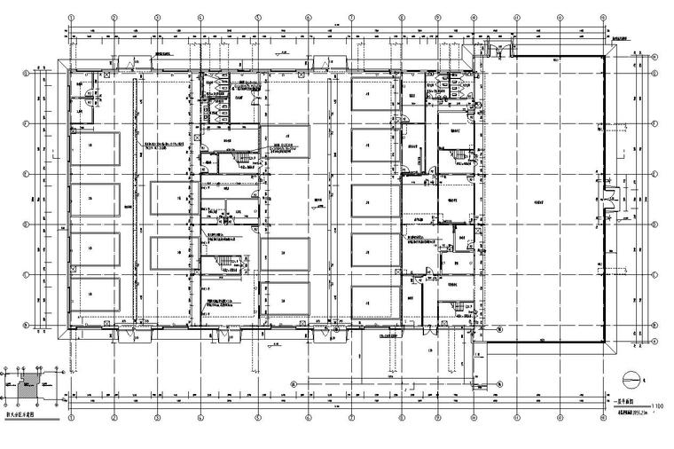 [宁夏]两层门钢结构4S汽车店建筑施工图（含全专业建筑图纸）-两层门钢结构4S汽车店建筑平面图