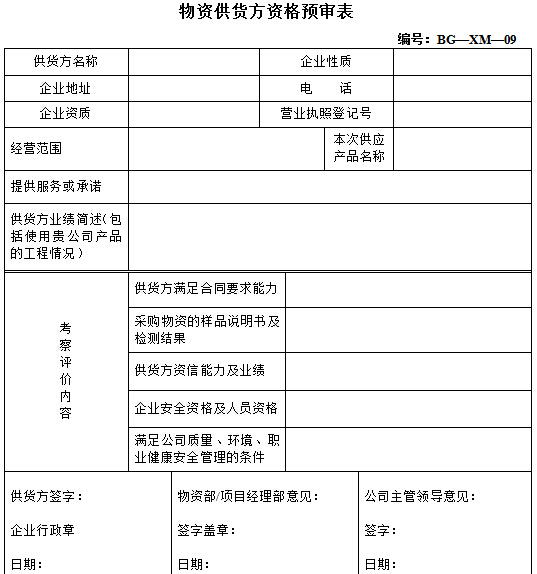 民用建筑施工企业项目全过程管理手册（275页）-物资供货方资格预审表.jpg