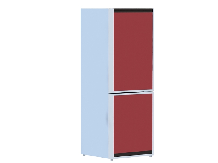 三门冰箱3D模型资料下载-家庭冰箱3D模型下载
