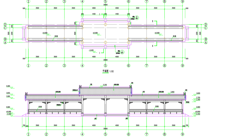 古建长廊设计资料下载-古建筑长廊完整施工图建筑结构