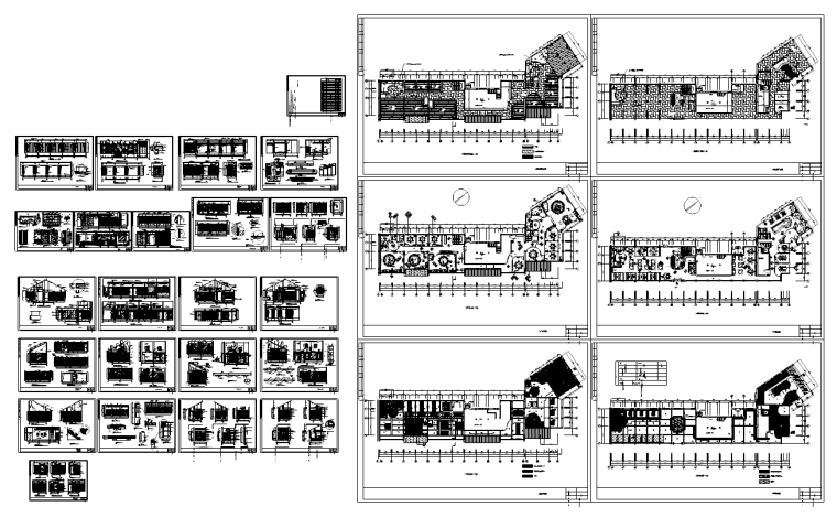 [北京]某二层中式餐厅室内装修施工图-总览图