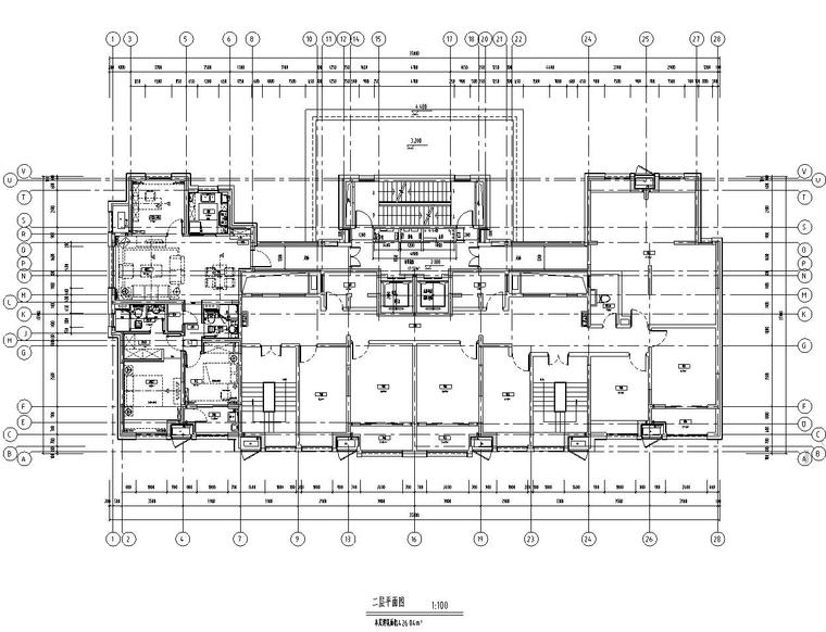 ​[江苏]金域缇香居住区建筑施工图设计-二层平面图