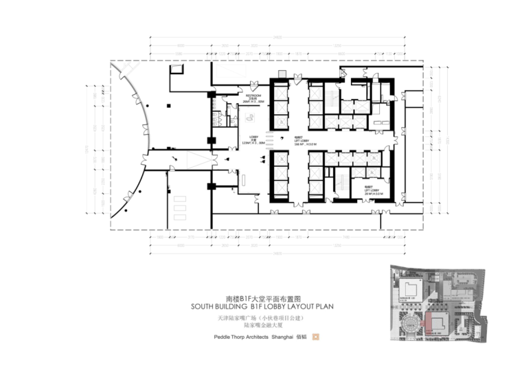 [天津]简约派精装办公空间室内设计施工图（含方案和效果图）-[天津]简约派精装办公空间室内设计平面图